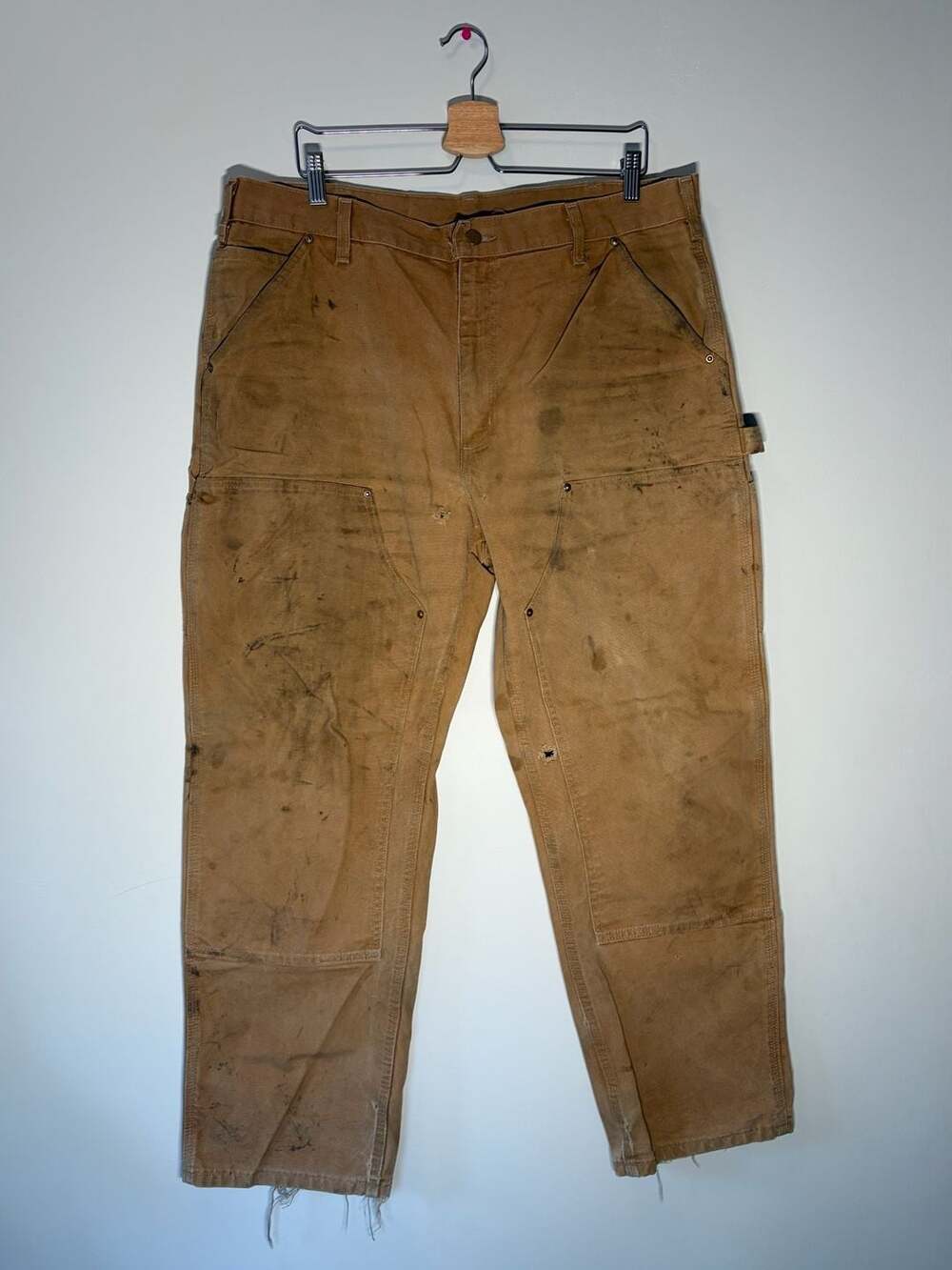 Vintage Carhartt Distressed Double Knee Duck Work Pants 36x30 - Picture 3 of 6